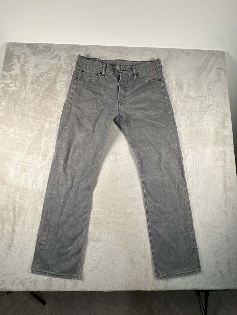 Levi's 501 W34 L32 Gray Denim Jeans Button Fly